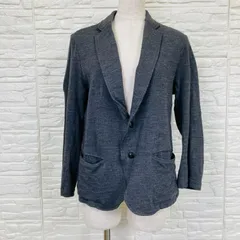 バーバリーブラックレーベル ニットジャケット 羊毛100% グレー サイズ2（Mサイズ相当）