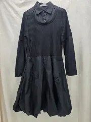 アートリーチェ ブラック ニット バルーン ONE PIECE M L