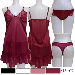 裾フリルベビードール&Tバックショーツ ベビードール & Tバック ショーツ セット M L ランジェリー キャミ キャミソール 女性 下着 セット セクシー セクシーランジェリー ナイトウェア ルームウェア 部屋着