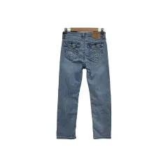 27 トゥルーレリジョン スティッチ ライトブルー デニム パンツ