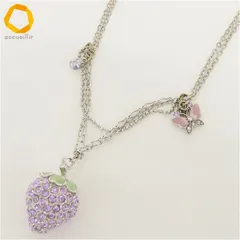 アナスイ ANNASUI ネックレス シルバー いちご 蝶 レディース [z915625]