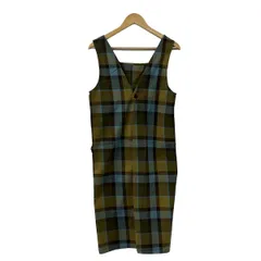 im product(アイムプロダクト) ワンピース ユニセックス - ブルーグリーン×ダークブラウン×マルチ エプロン/チェック柄