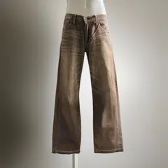 Vintage 00s Levis 茶 デニム パンツ ジーンズ 先染め W32 L30-31 Gパン ジーパン ヴィンテージ ワイド ストレート レアカラー 太501 503 クラシック Classic