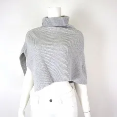 グリーンレーベルリラクシング ユナイテッドアローズ green label relaxing セレニティ SERENITY アゼ スヌード ニット ウール アシンメトリー F グレー