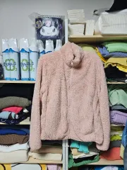 ピンク色 ボア フリース アウター ジップアップ ジャケット