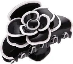 MaRowsm マローサム 髪留め ヘアクリップ ヘアアクセサリー カメリア バンスクリップ 花 ベージュ (Black)