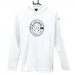 【超美品】キャロウェイ パーカー 白×ネイビー フロントロゴ 裏起毛  レディース L ゴルフウェア Callaway