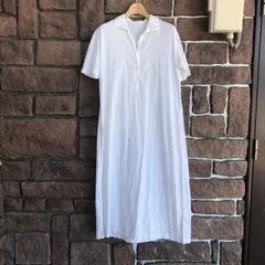 Euro Vintage(ヨーロッパヴィンテージ) Tsunagi_ 30's~半袖シャツワンピース 表記なし(Lサイズ程度) ホワイト