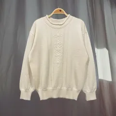 日本 ヴィンテージ 森ガール アイボリー ハイネック ウール ニット