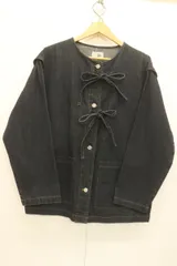 【中古】 Java レディースデニムジャケット Gジャン  ドッキング風リボンデニムジャケット Java インディゴブルー 藍 デニム