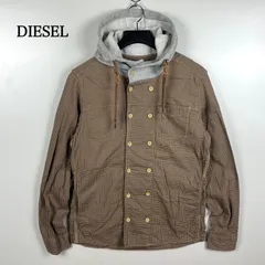 DIESEL 00s archive docking L/S shirt M ディーゼル ドッキング フード 長袖シャツ ダブルボタン アーカイブ 平成