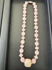 【ヴィンテージ】 AVON ハナミズキ ピンク ルーサイト ビーズ ネックレス