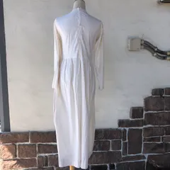 Euro Vintage(ヨーロッパヴィンテージ) Omekashi_ミニレースのロングワンピース 表記なし(Mサイズ程度) ホワイト