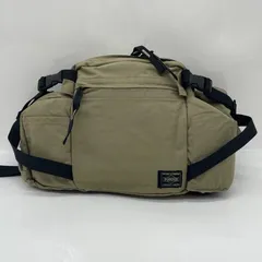 BN7632●ポーター PORTER 吉田カバン ウエストバッグ ヒップバッグ  ペットボトルホルダー付き カーキ系