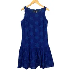 マークバイマークジェイコブス MARC by MARC JACOBS ワンピース ひざ丈 ノースリーブ 星柄 0 ブルー ■GY06