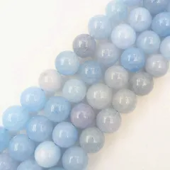 アクアマリン ラウンド 10mm 天然石 連売り 1連37cm 38粒 藍石 ビーズ パワーストーン 青 ブルー 水色 ハンドメイドパーツ ブレスレット 数珠 ネックレス ピアス リング ビーズクラブ