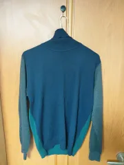 バイカラー タートルネック ニット 長袖Tシャツ