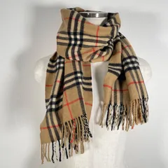 Vintage Burberrys Pure Cashmere バーバリー ノバチェック カシミヤ100% マフラー ベージュ