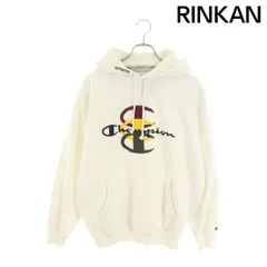 シュプリーム ×チャンピオン Champion　  17AW  Stacked C Hooded Sweatshirt ロゴ刺繍プルオーバーパーカー メンズ L