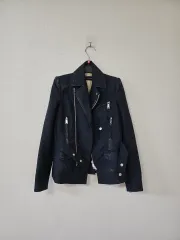 DSQUARED2 ブラック ライダージャケット 55