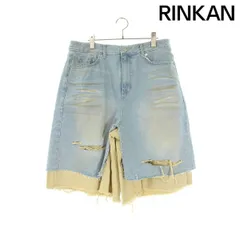 プロジェクトジーアール  LAYERD SKIRT SHORTS PG25SSMB02 スカートレイヤードデニムハーフパンツ メンズ 2