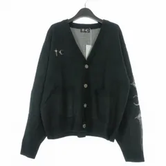 サグクラブ Thug Club 25AW TC Bone Knit Cardigan ボーンニットカーディガン 長袖 2 ブラック 黒 TC25KN2101