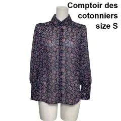 ◇ コントワーデコトニエ Comptoir des cotonniers シアープリントシャツ ブラウス 長袖 花柄 シフォン S 7号 レディース S6A490