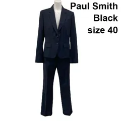 ポールスミスブラック Paul Smith Black パンツスーツセットアップ  極細ストライプ 裏地花柄 ウール 40 M 11号 レディース S6A484