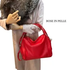 イタリア製  本革 シボレザー 　2WAY ショルダーバッグ  　ハンドバッグ　レッド