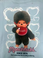 J.Monchichi/モンチッチ/プリント/Tシャツ/サックス/Mサイズ/ビッグシルエット/サンプル品/訳あり/新品未使用