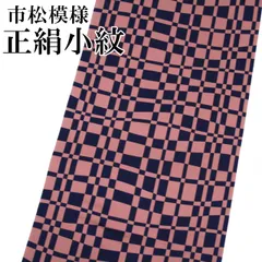 新品 正絹 京友禅 小紋 市松模様 丹後ちりめん反物 着尺 日本製 未仕立て品