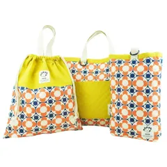 小学校 保育園 ギフト 幼稚園 入学 入園 持ち手付き巾着 キッズ シューズバッグ レッスンバッグ 3点セット [HOPPE]