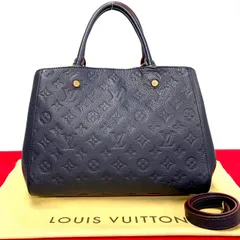 極 美品 LOUIS VUITTON ルイヴィトン モンテーニュ MM モノグラム アンプラント 2way ハンドバッグ ショルダーバッグ ネイビー 356-9
