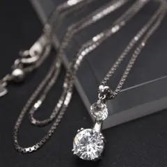 L282 ヴィンテージ SV925刻印 ペンダント ネックレス ダイヤモンド風 デザイン シルバー アジャスター付き