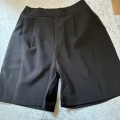 きれいめ ショートパンツ ハーフパンツ ブラック S  膝上丈