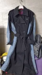 正規品) DIESEL デニムアンド ブラック トレンチ コート