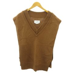 メゾンマルジェラ 14 美品 ニット ベスト プルオーバー イタリア製 S 茶 メゾンマルジェラ 14 Maison Margiela 14 美品 ニット ベスト プル