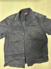 XL/1回着 ディーゼル ブラック デニム 半袖 シャツ