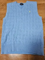 ポロラルフローレン ケーブルニット ベスト スカイブルー