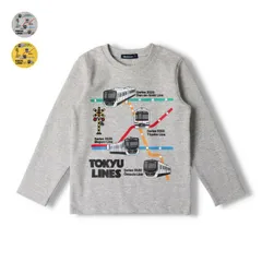 moujonjon リップル東急電鉄路線図長袖Tシャツ　f50812