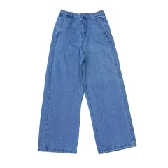 アディダス x クセニア シュー 3本線 オーバーサイズ デニム パンツ