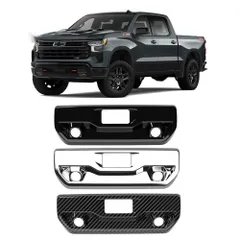 【送料無料】22-25年式雪佛<!-利用不可文字-!>索<!-利用不可文字-!>德Silverado専用 後尾門ハンドル装飾フレーム 1点セット 電鍍鏡面・ピアノブラック・カーボン仕上げ