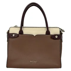 Kate spade(ケイトスペード) ハンドバッグ クラシック ミディアム サッチェル PXR00022 ダークブラウン×アイボリー×ボルドー レザー