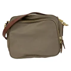 SAZABY(サザビー) ショルダーバッグ - グレーベージュ×ブラウン ストラップ着脱可 レザー