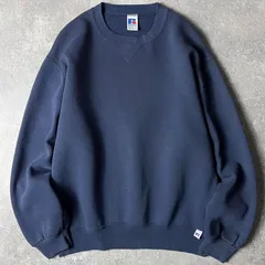 雰囲気系 90s USA製 RUSSELL 無地 前V スウェット トレーナー M / 90年代 アメリカ製 オールド ラッセル 裏起毛 ネイビー ナス紺