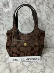 コーチ COACH シグネチャー トートバッグ ブラウン キャンバス レザー レディース 定番デザイン