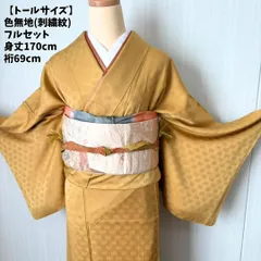 【トールサイズ】色無地（刺繍紋）フルセット  身丈170cm | 裄69cm | 正絹 | 袷 | フォーマル | 卒業式 ・入学式・七五三・お茶会