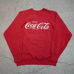 80S Coca-Cola コカ・コーラ ヴィンテージ スウェット シャツ トレーナー プルオーバー ラグランスリーブ プリント ビンテージ 赤 524P★4