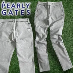 PEARLY GATES パーリーゲイツ ゴルフ TEXBRID ダイヤドビー 小紋柄 ストレッチ ロングパンツ ゴルフウェア レディース 055-2231904 定価2.9万 グレー ホワイト ▲033▼50717w03