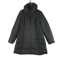 JOINUS レディース 100 グースダウン ブラック ロング丈ダウンジャケット K8843